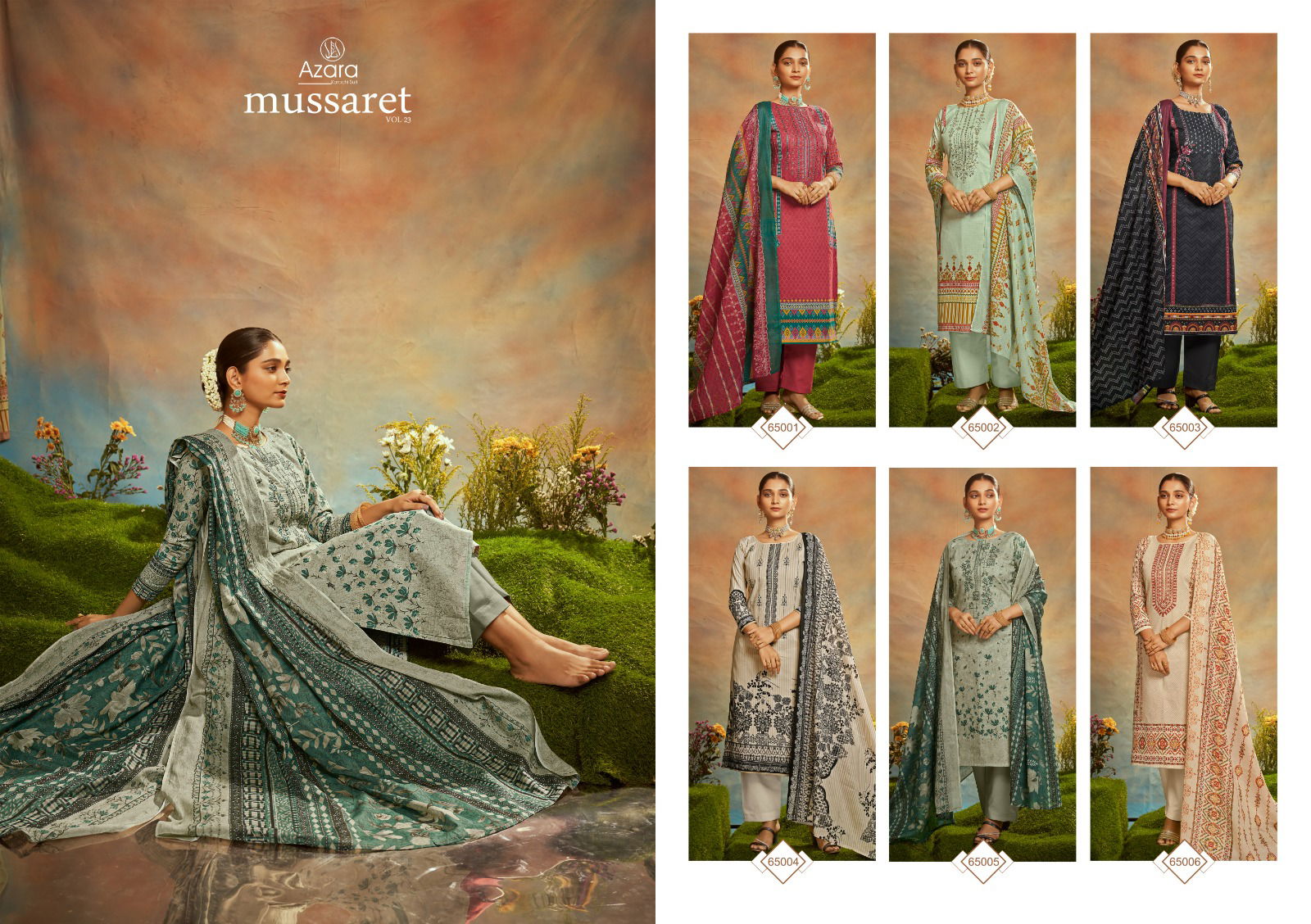 Azara Mussaret Vol 23 By Radhika Cotton Dress Material Catalog
